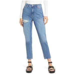 Topshop High Waisted Distressed Mom Jeans